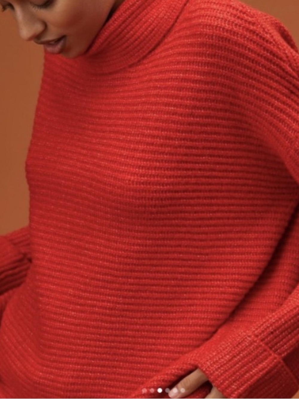 We the Free Casey Rib Tunic Sweater, Fiery Red, XL